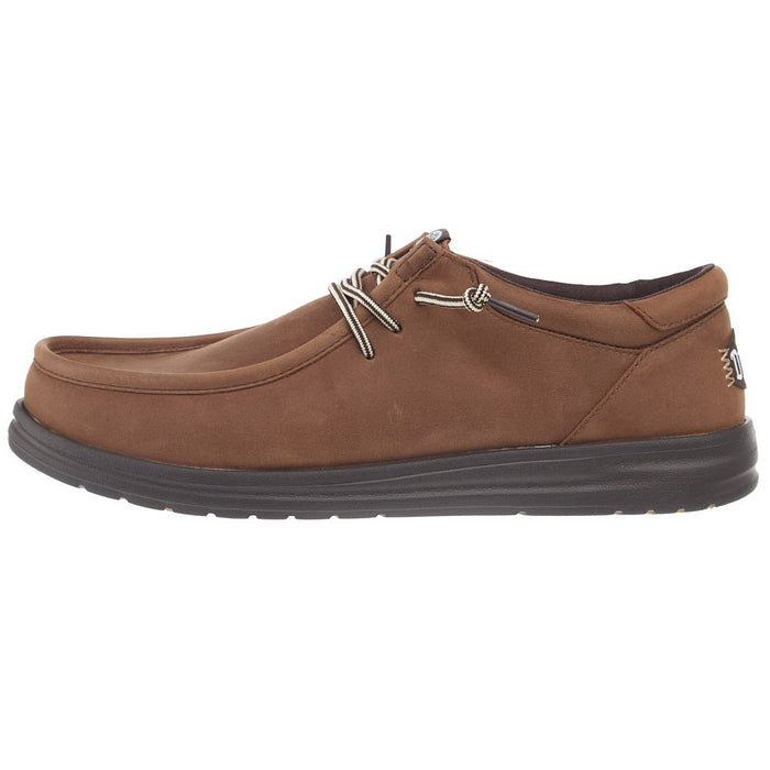Hey Dude Men's Paul Robe Brown Full Grain Leather Casual Shoe