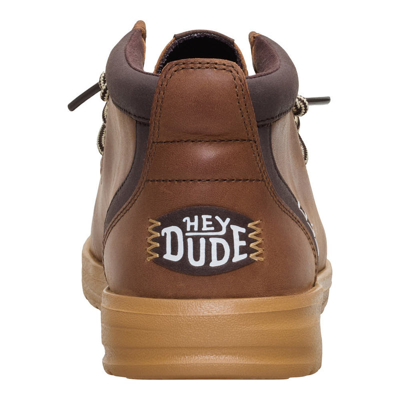 Hey Dude Men's Wally Mid Gripr Robe Brown Leather Casual