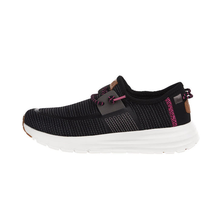Hey Dude Women's Sirocco Stretch Sox Black Onyx/Pink