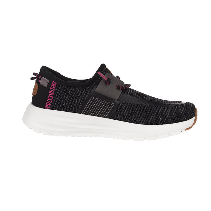 Hey Dude Women's Sirocco Stretch Sox Black Onyx/Pink