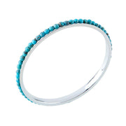 Paige Wallace Turquoise Stone Silver Bracelet