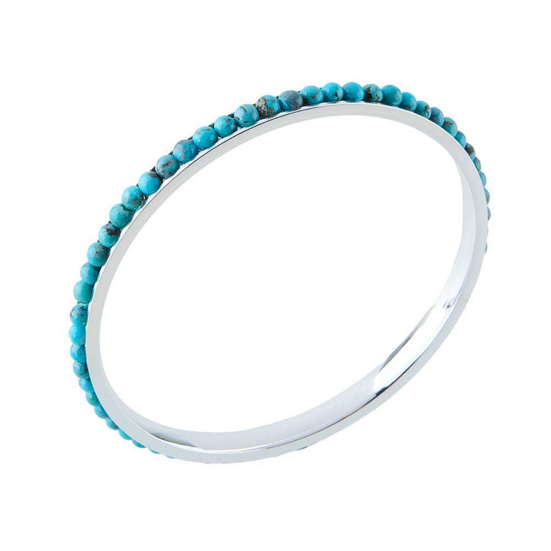 Paige Wallace Turquoise Stone Silver Bracelet