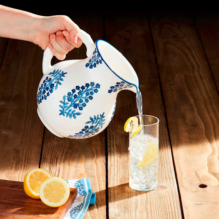 Mud Pie Block Print Pitcher