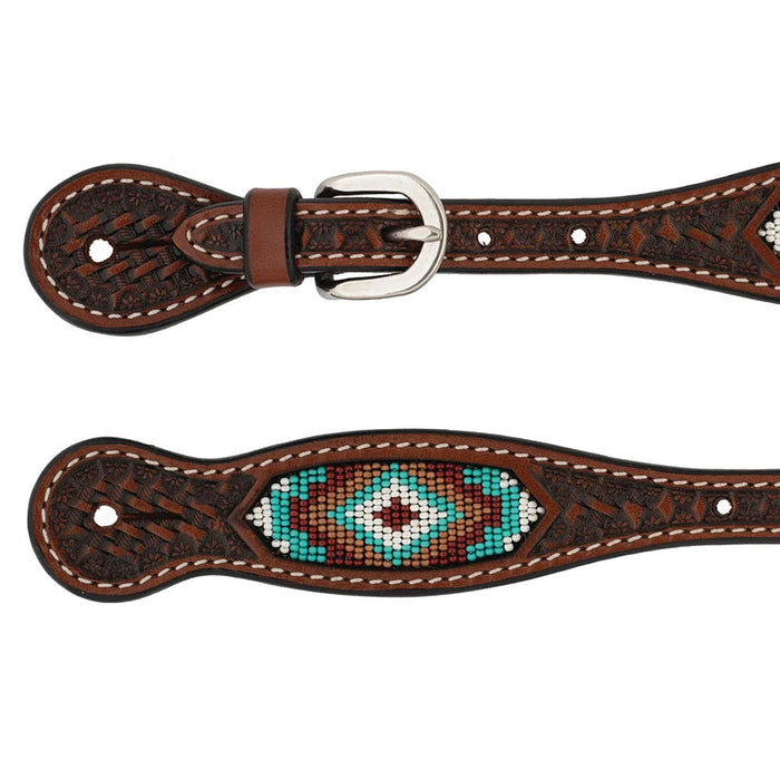 Weaver Leather Beaded Basket Stamp Ladies Spur Straps