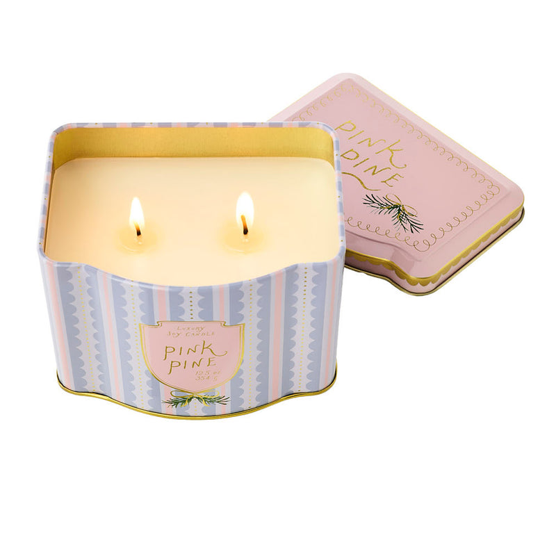 Illume Pink Pine Printed Tin Candle