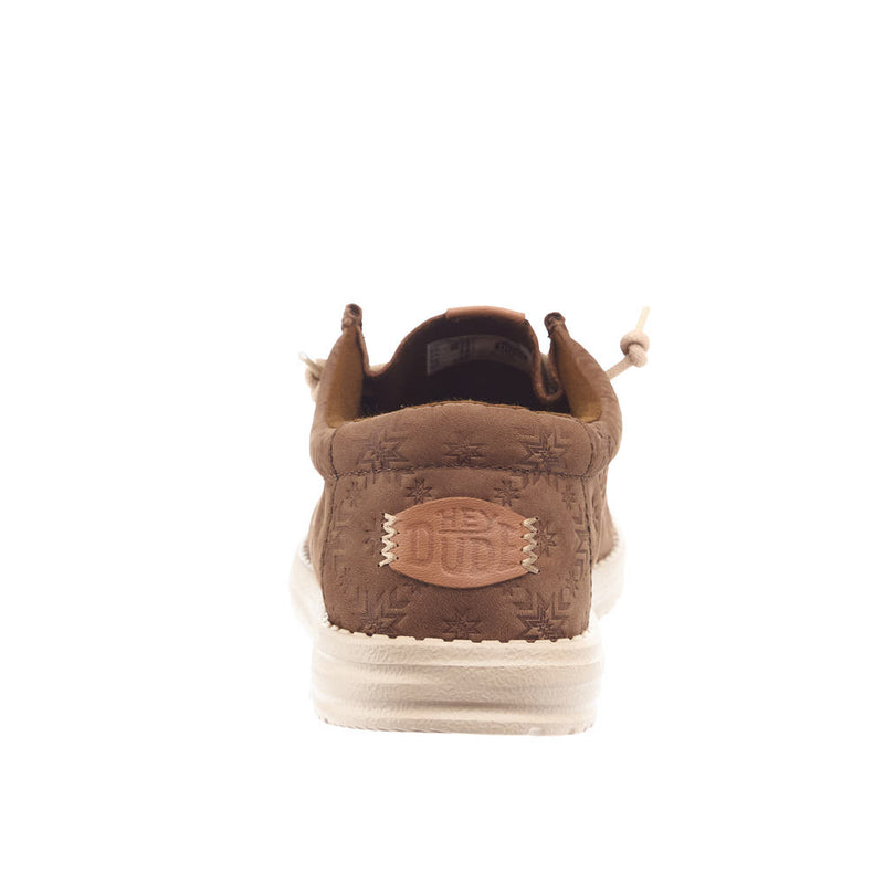 tobacco brown hey dudes HEYDUDE Men's Wally Funk Nylon Craft Size 7 | Men's Shoes | Men Slip-on Loafers | Comfortable & Light-Weight Textile topElastic laces Easy Wally COMF Suede - HEYDUDE