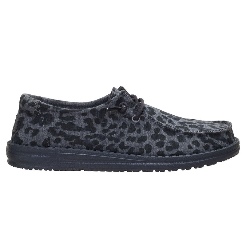 Hey Dude Women's Wendy Stretch Jersey Leopard Charcoal Casual