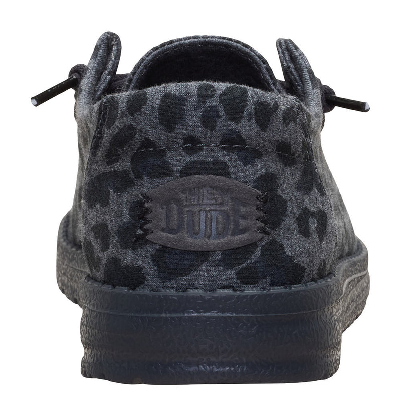 Hey Dude Women's Wendy Stretch Jersey Leopard Charcoal Casual