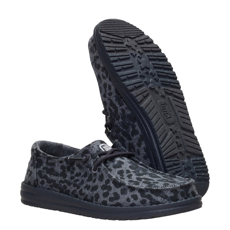 Hey Dude Women's Wendy Stretch Jersey Leopard Charcoal Casual