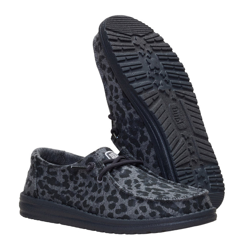 Hey Dude Women's Wendy Stretch Jersey Leopard Charcoal Casual