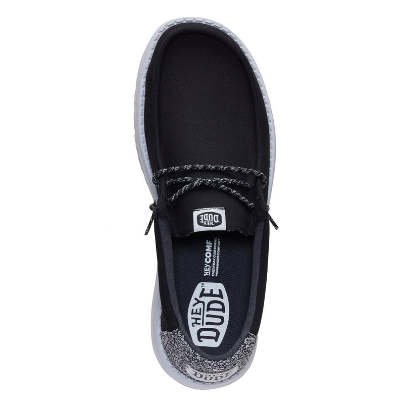 Hey Dude Men's Wally Heathered Knit Black Casual