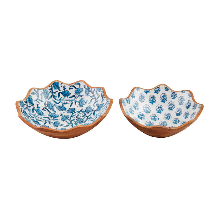 Mud Pie Block Print Enamel Bowl Set