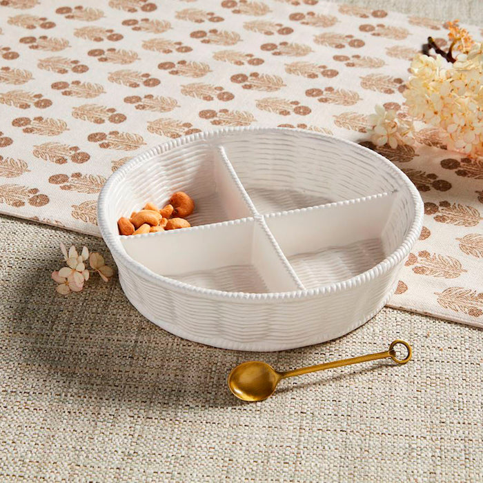 Mud Pie Woven Stoneware Tidbit Server Set