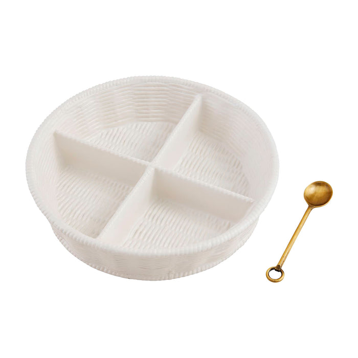 Mud Pie Woven Stoneware Tidbit Server Set