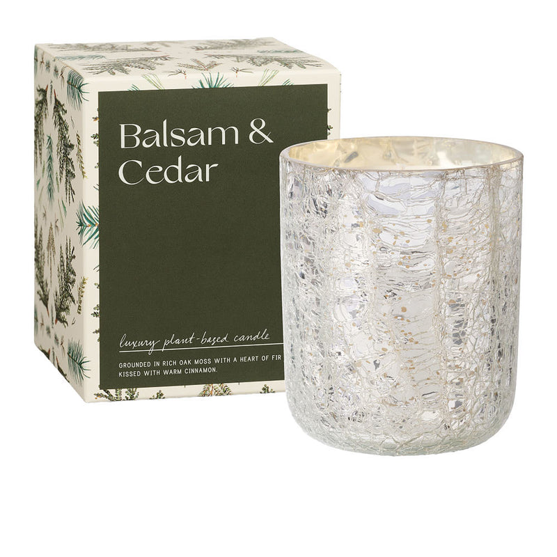 Illume Balsam and Cedar Crackle Glass Candle