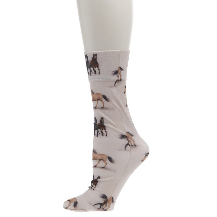 English Riding Supply Inc Kid's Zocks Beige Horses