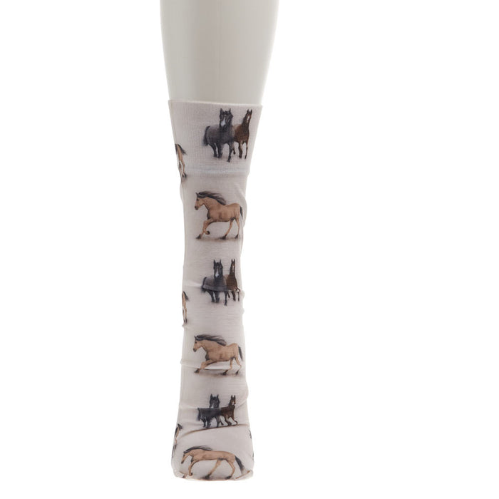 English Riding Supply Inc Kid's Zocks Beige Horses