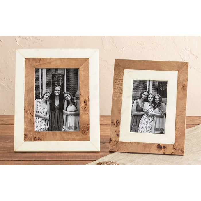 Mud Pie Large Burl and Marble Frame