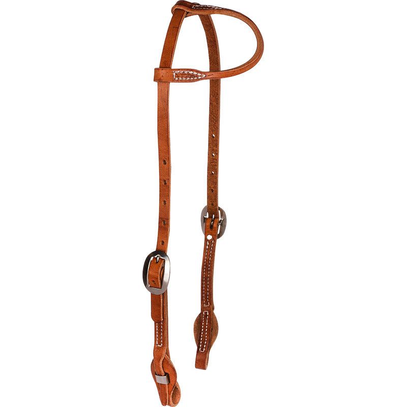 Natural 5/8 Inch Box Loop Single Ear Headstall