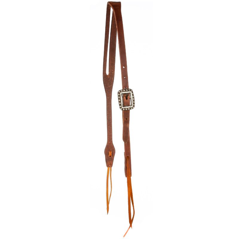 5/8inch Slot Ear Headstall w/ Square Antique Dotted Buckle