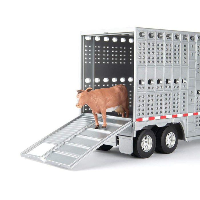 Tomy Freightliner Semi with Livestock Trailer and Cattle