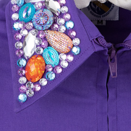 Royal  Highness Girl's Showtime Collar Purple Show Blouse