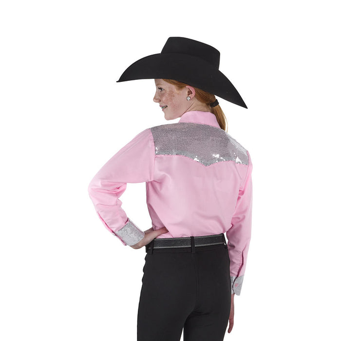 Royal  Highness Girl's Pink Sparkle Yoke Show Blouse