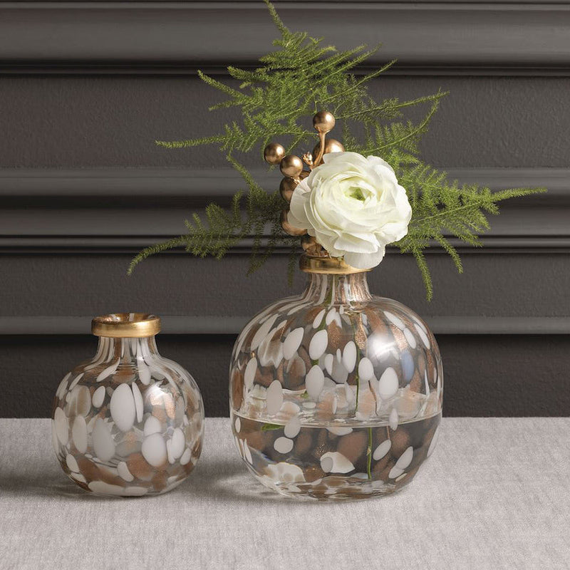 Mud Pie Large White and Gold Tortoise Vase