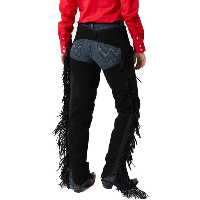 Premium Black Ultrasuede Chaps with Stretch Panel