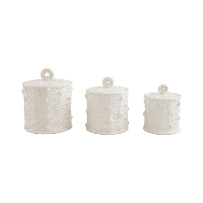 Mud Pie Woven Stoneware Canister Set