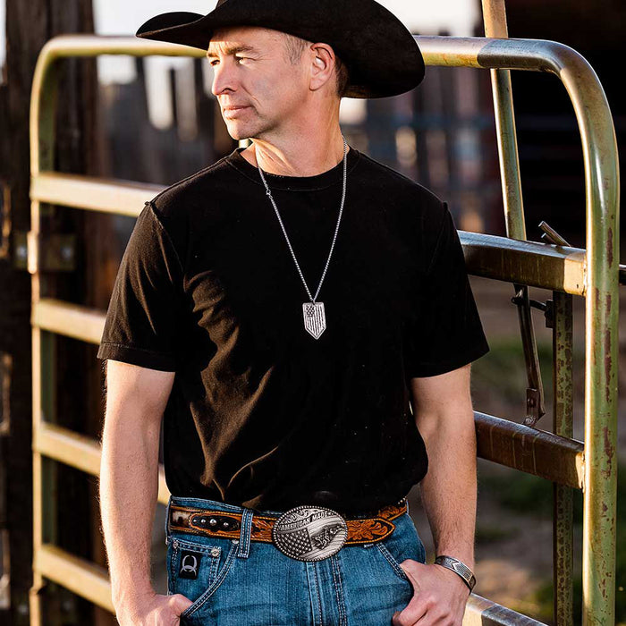 Montana Silversmiths American Made Tradition Buckle with Bull Rider