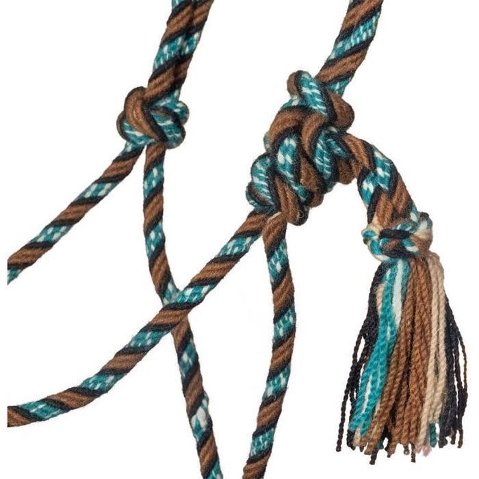 Tough 1 Brown Black Teal Cream Mecate Rope Halter