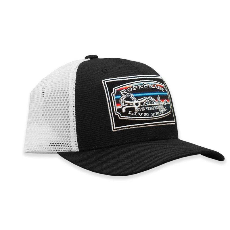 Ropesmart Black Serape Live Free Desert Patch Cap
