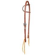 Cowboy Slide Ear Headstall w/ Silver Cross Scrolled Hardware