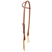 Cowboy Slide Ear W/ Antique Flower Scrolled Hardware Headstall