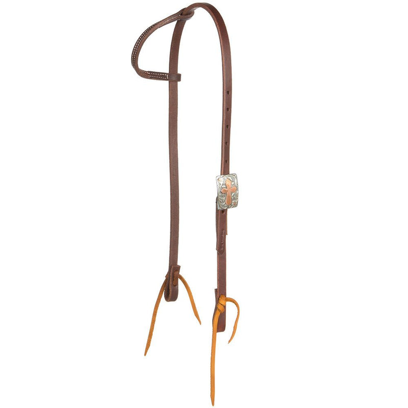 Cowboy Slide Ear w/ Copper Cross Buckle Headstall