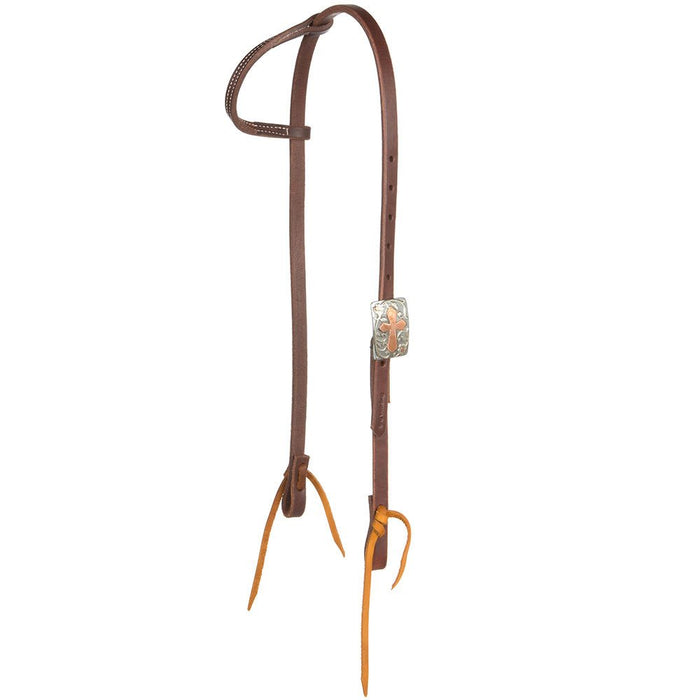 Cowboy Slide Ear w/ Copper Cross Buckle Headstall