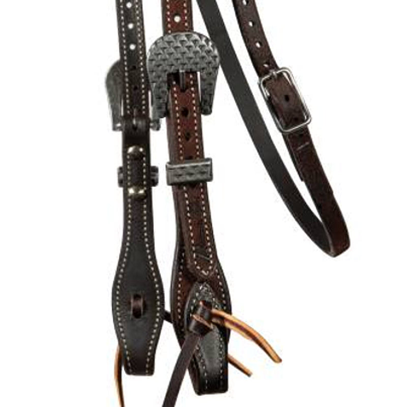 Professionals Choice Chocolate Roughout Rasp Buckle Browband Headstall
