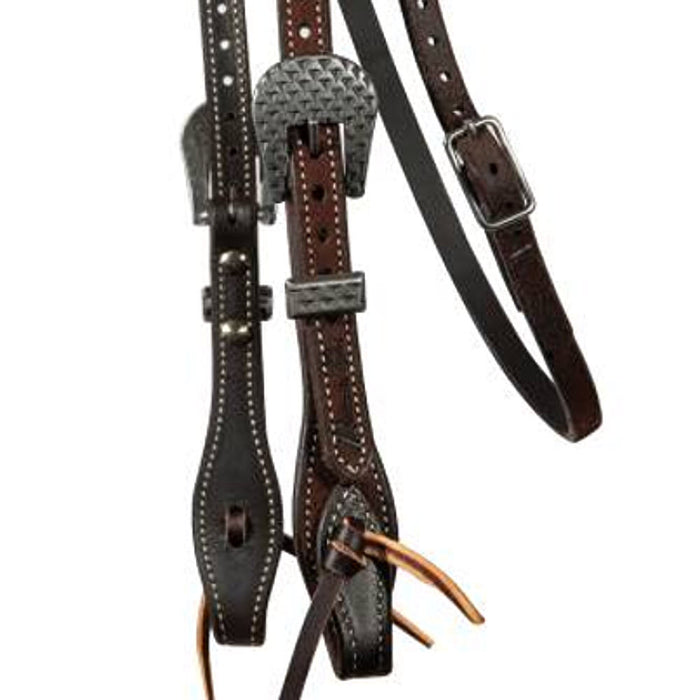 Professionals Choice Chocolate Roughout Rasp Buckle Browband Headstall