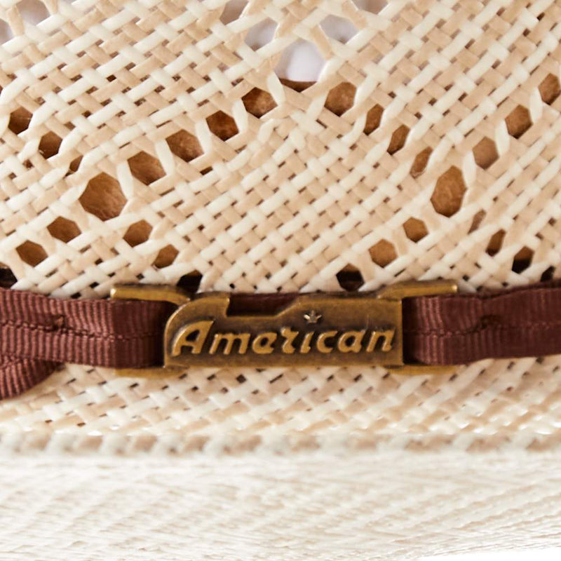 American Hats AHC 5050 Rancher Drilex 4 1/4in. Brim 2 Cord Chocolate Band Straw Cowboy Hat