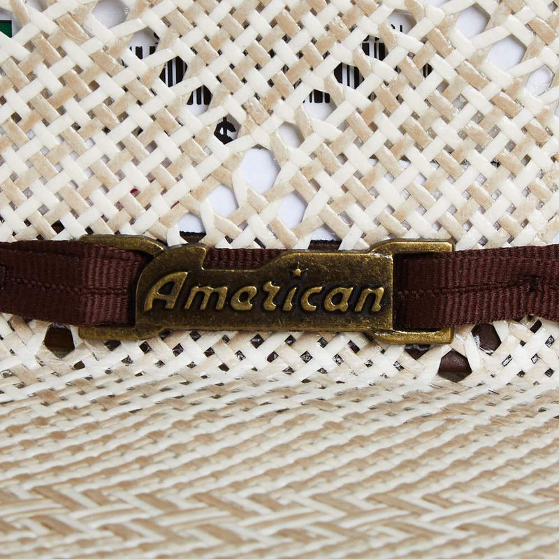 American Hats 5050 Sand Patchwork 4 1/4in Brim Open Crown Straw Cowboy Hat