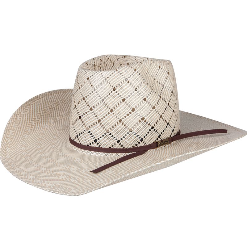 American Hats 5050 Sand Patchwork 4 1/4in Brim Open Crown Straw Cowboy Hat