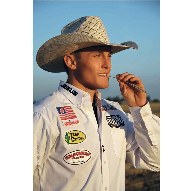 American Hats 5050 Sand Patchwork 4 1/4in Brim Open Crown Straw Cowboy Hat
