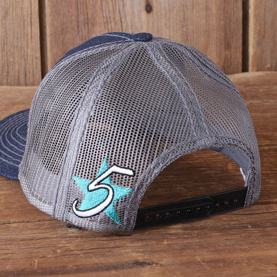 5 Star Equine Products Supplies Inc. 5 Tri-Tone Denim Grey Ball Cap