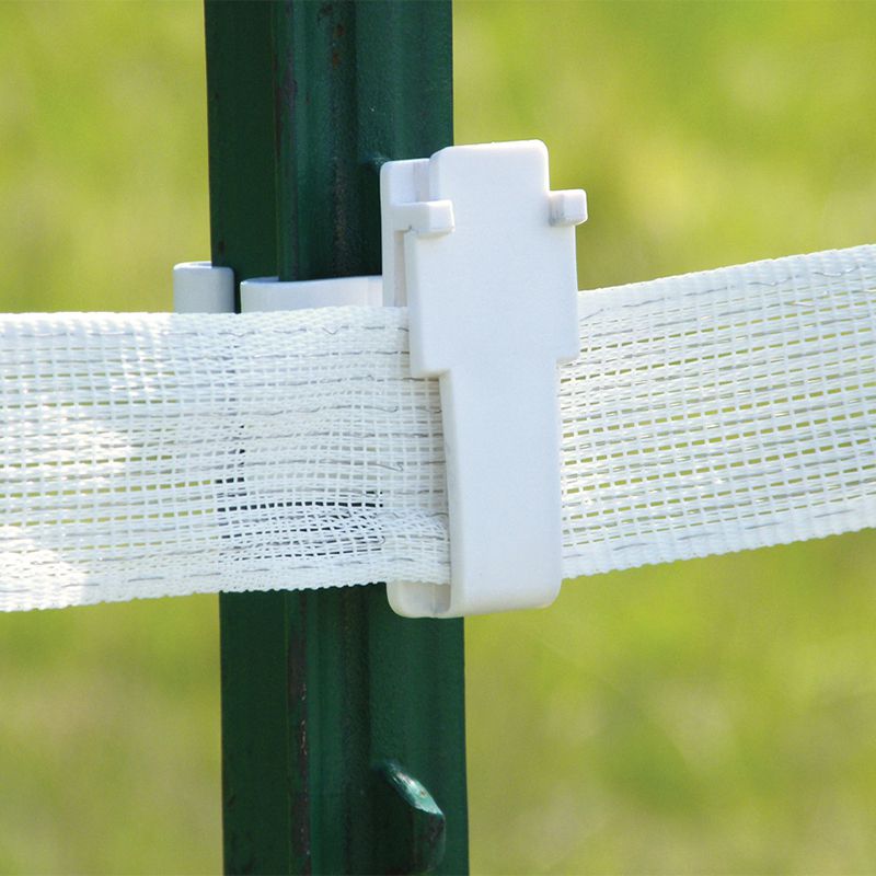 T-Post Wide Tape Insulator White 25/pk