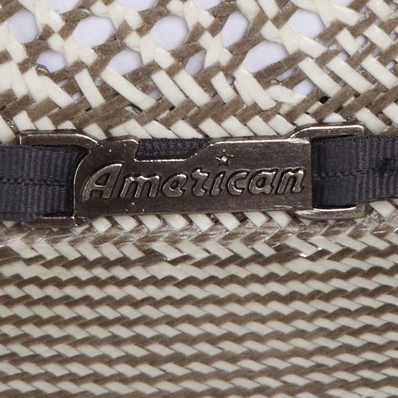 American Hats AHC 5100 Fancy Vent Two Tone Grey/Ivory 4 1/4in. Brim Round Oval Open Crown Cowboy Hat