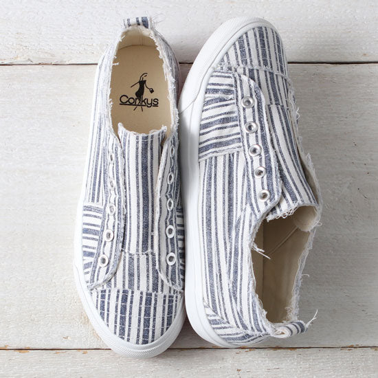 Corkys Footwear Navy Stripe Babalu Shoes