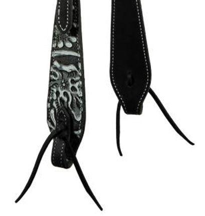 Professionals Choice Black and White Paisley Overlay Single Ear Headstall