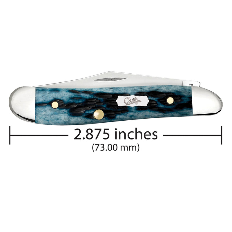 Case Pocket Worn Mediterranean Blue Bone Peach Seed Jig Peanut (6220 SS)