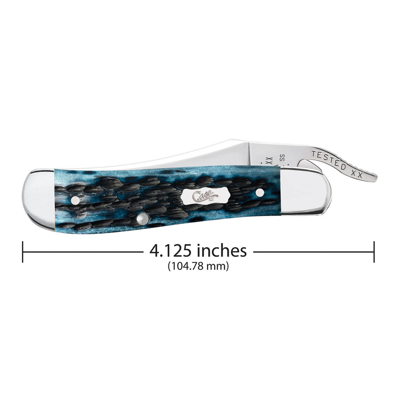 Case Pocket Worn Mediterranean Blue Bone Peach Seed Jig RussLock (61963L SS)